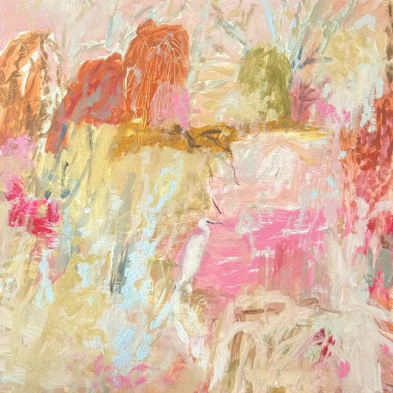 Morning Walk_Oil on board (Framed)_33.3 x 33.3