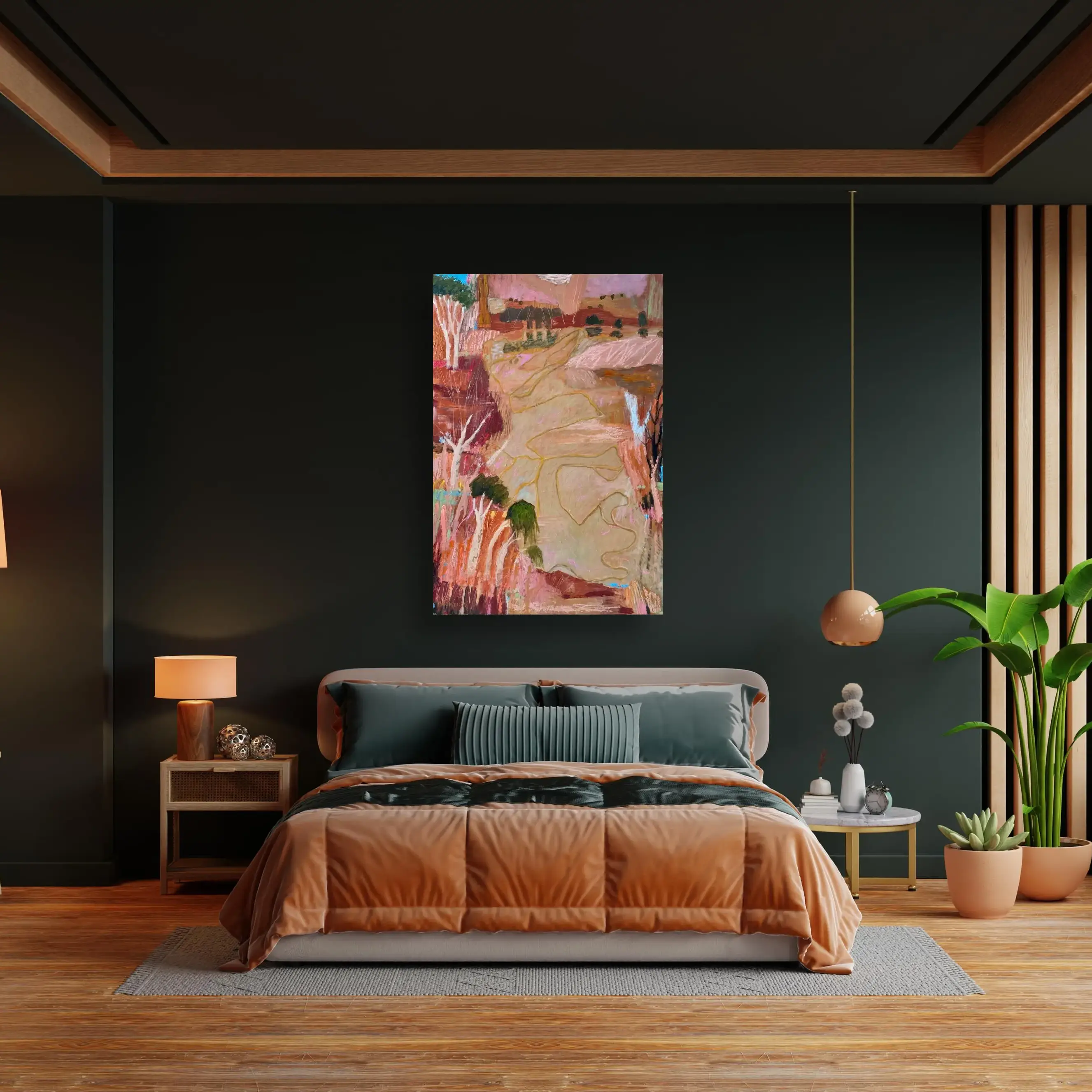Fish Traps on Bedroom dark green.webp