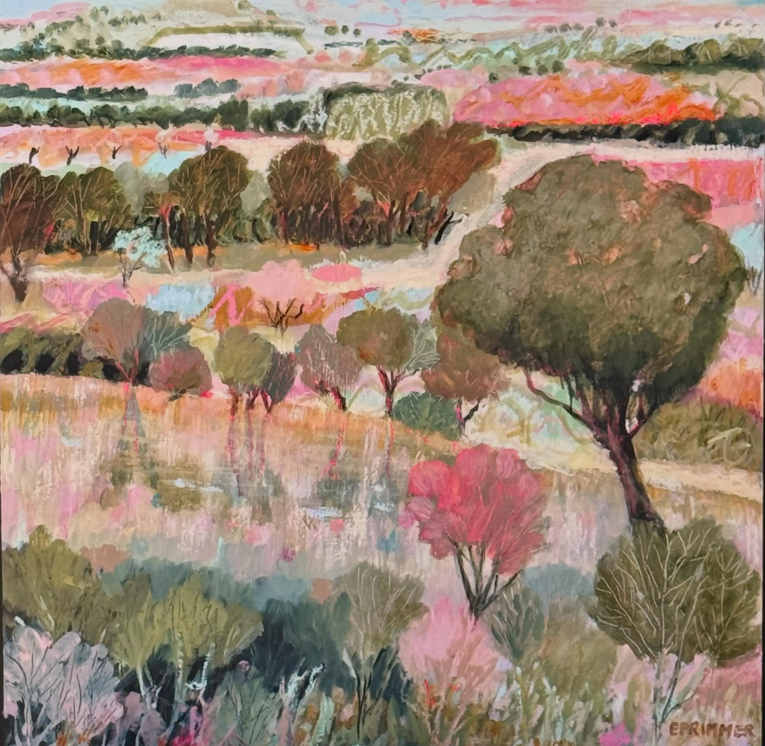 A Moment at Sunset_62 x 62 cm (framed)_oil on panel