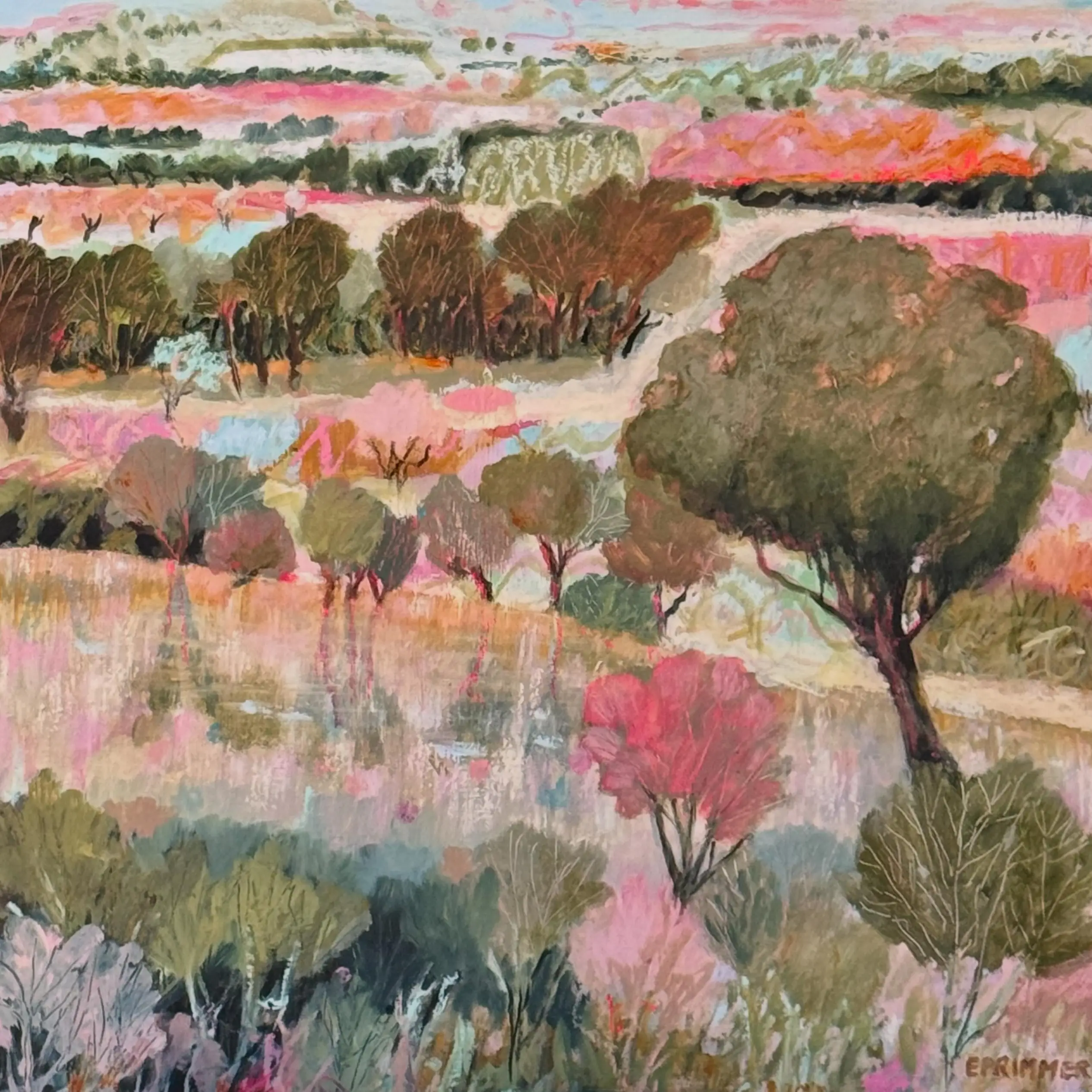 A Moment at Sunset_62 x 62 cm (framed)_oil on panel