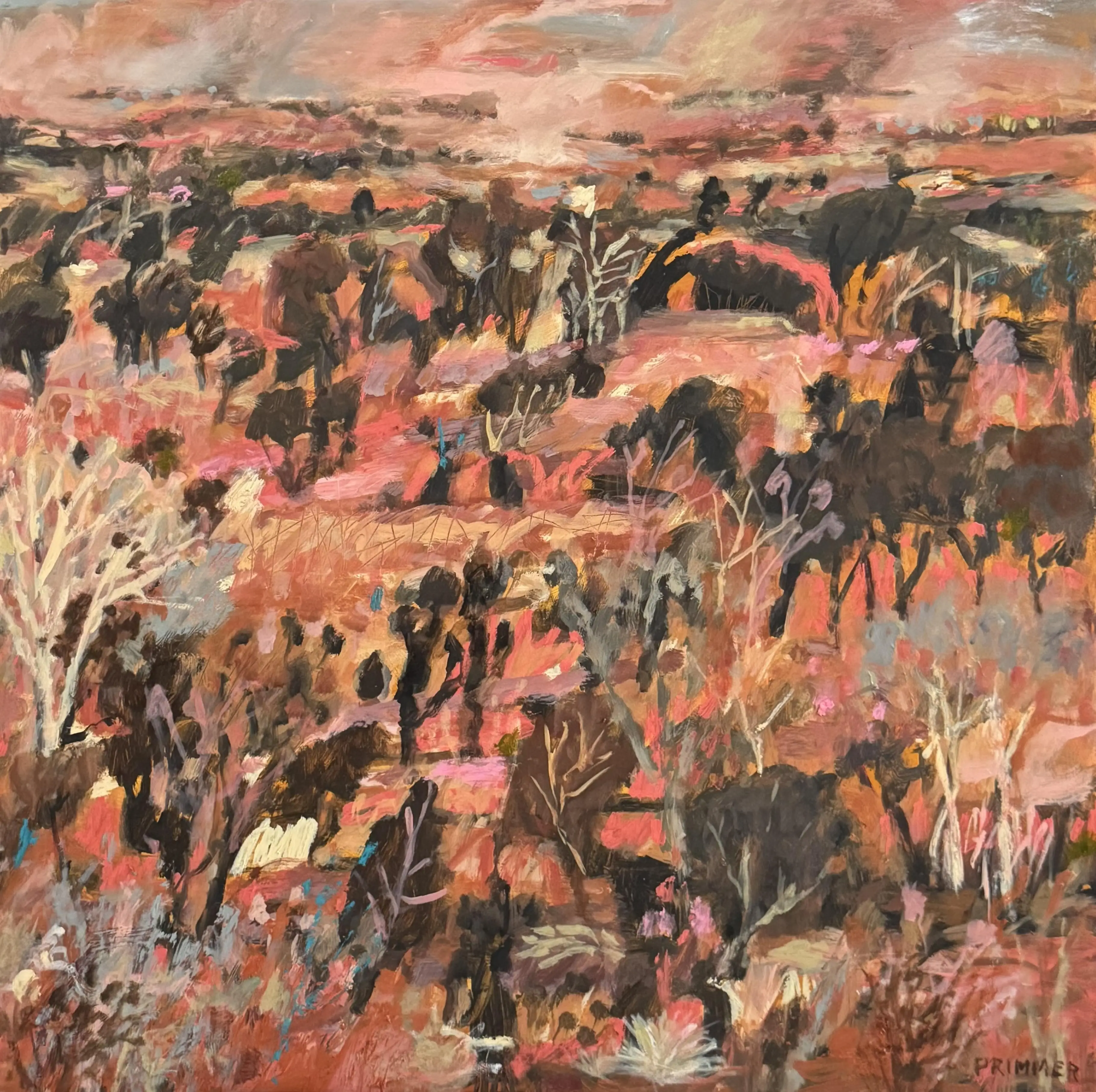 Approaching Dust Storm (Central West, NSW) 62 x 62 cm oil on panel