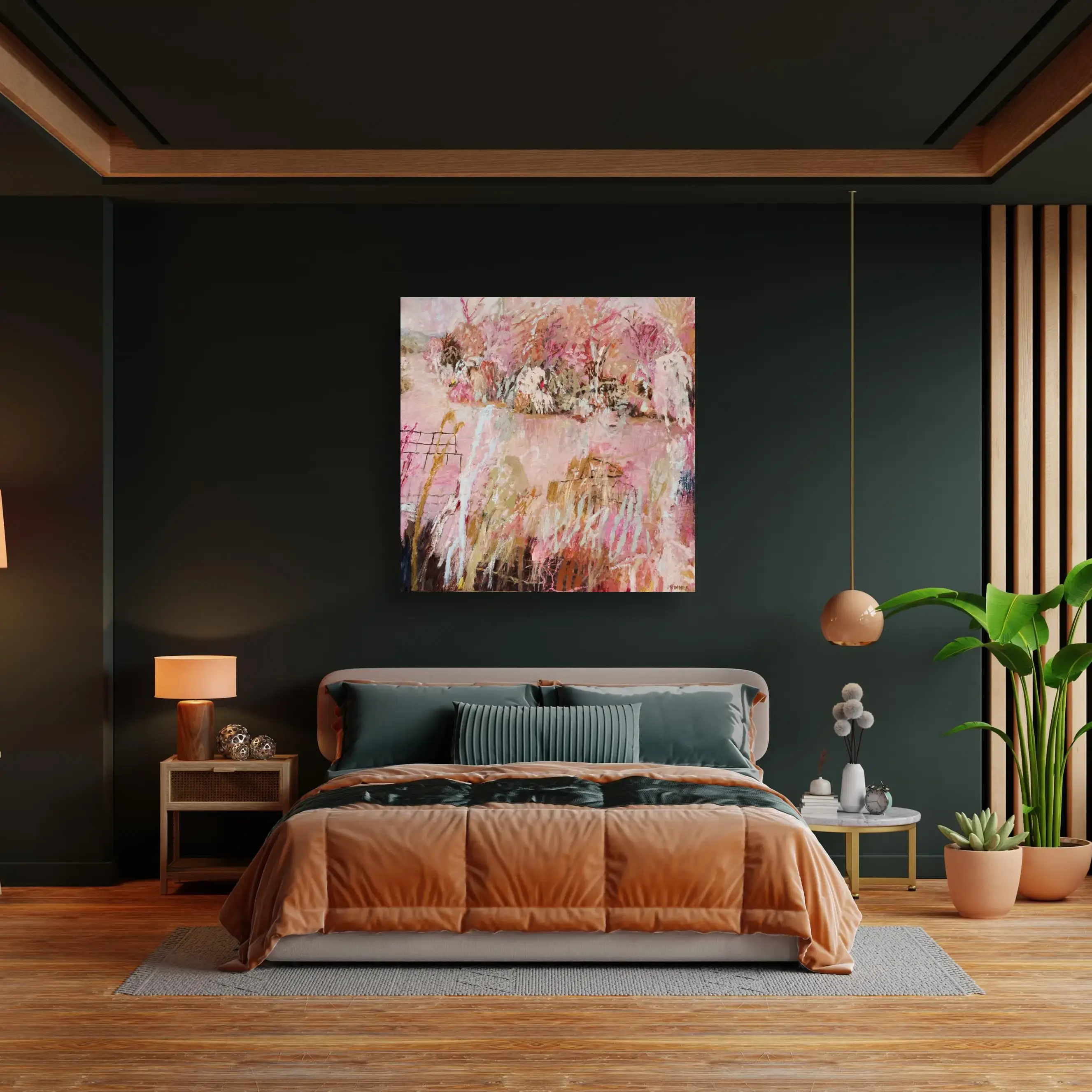 Early Morning, Hunter River on Bedroom dark green.webp